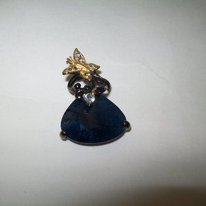 VINTAGE 35CT NATURAL SAPPHIRE BUTTERFLY PENDANT